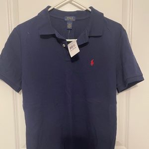 NWT Boys Navy Ralph Lauren Polo shirt with Red Logo XL (18-20)